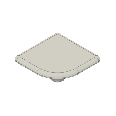 MODULAR SOLUTIONS POLYAMIDE PART<br>END CAP 32MM X 32MM ROUND CORNER LIGHT GRAY
